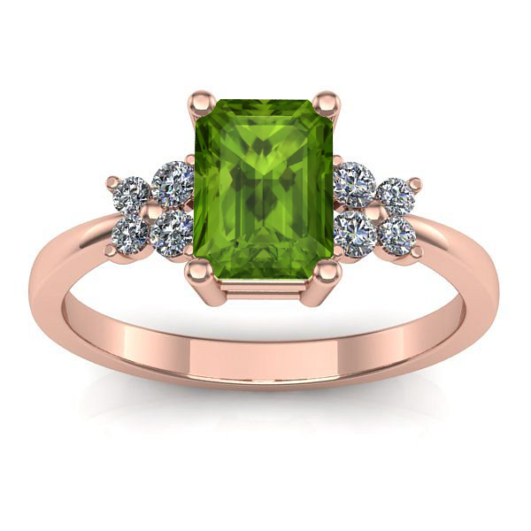 Inel de logodna cu peridot dreptunghiular
