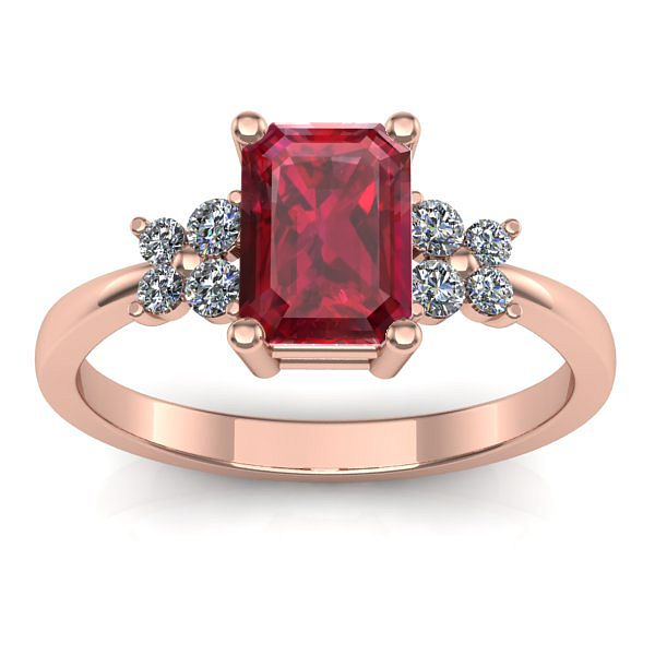 Inel cu rubin dreptunghiular