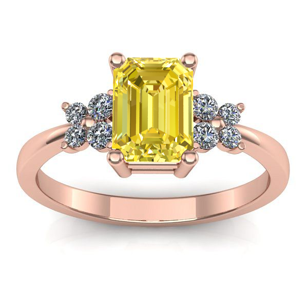 Inel cu safir galben dreptunghiular