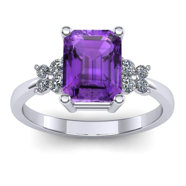 Inel cu ametist dreptunghiular