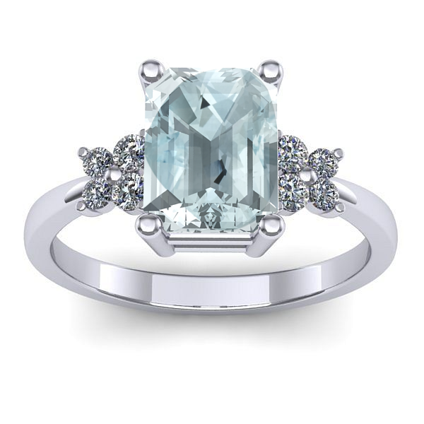 Inel cu aquamarin dreptunghiular