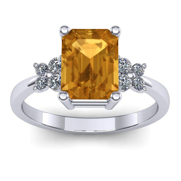 Inel logodna cu citrin dreptunghiular