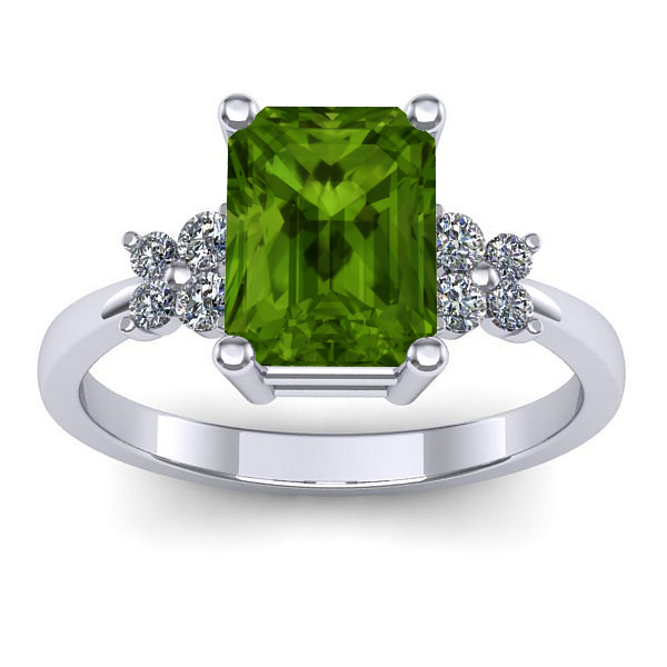 Inel cu peridot dreptunghiular