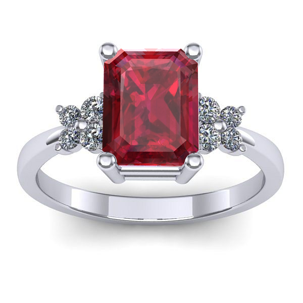 Inel cu rubin dreptunghiular