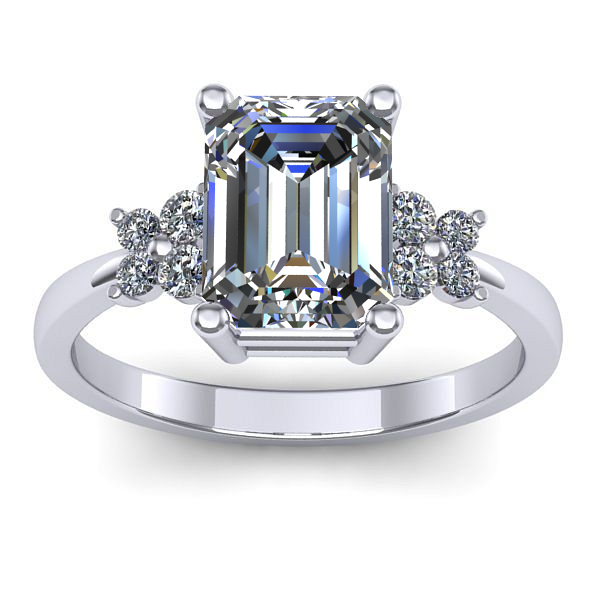 Inel logodna cu diamant de laborator dreptunghiular