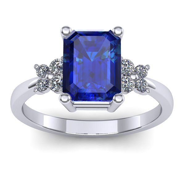 Inel de logodna cu safir dreptunghiular