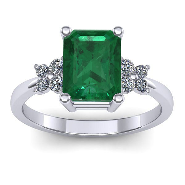 Inel cu smarald dreptunghiular