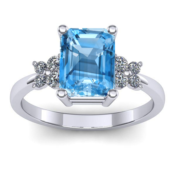 Inel de logodna cu topaz blue dreptunghiular