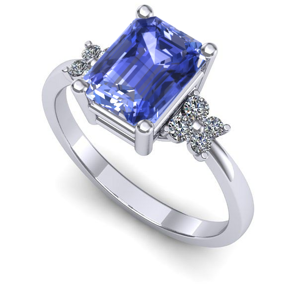 Inel de logodna din aur alb cu tanzanit