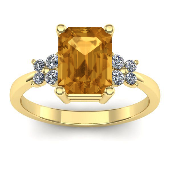 Inel logodna cu citrin dreptunghiular