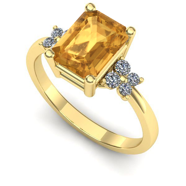 Inel logodna din aur galben cu citrin