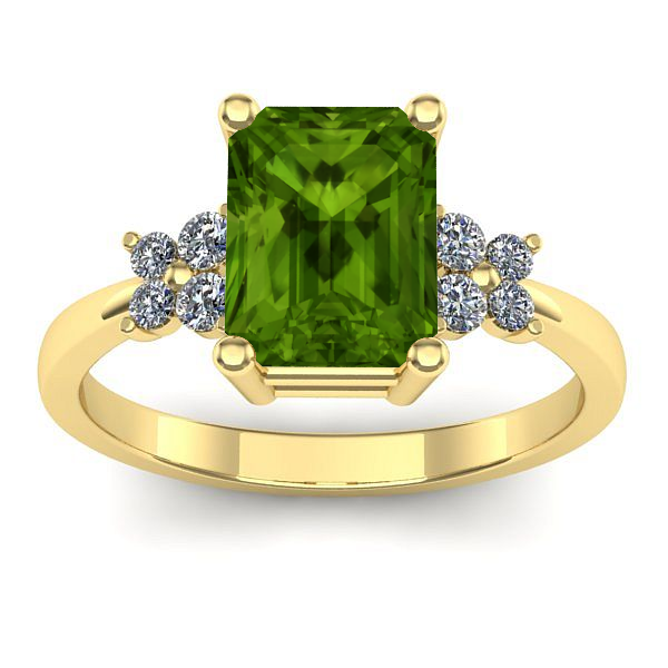 Inel cu peridot dreptunghiular