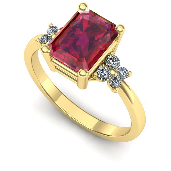 Inel din aur galben cu rubin