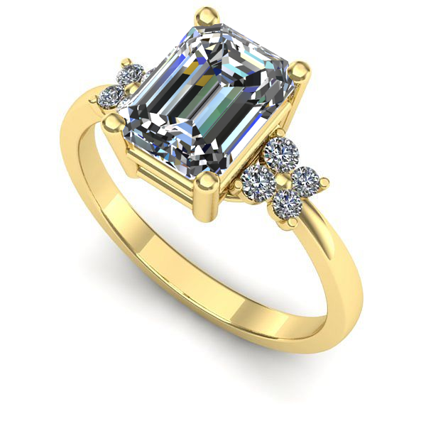 Inel logodna din aur galben cu diamant de laborator