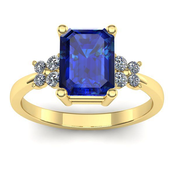 Inel logodna cu safir dreptunghiular