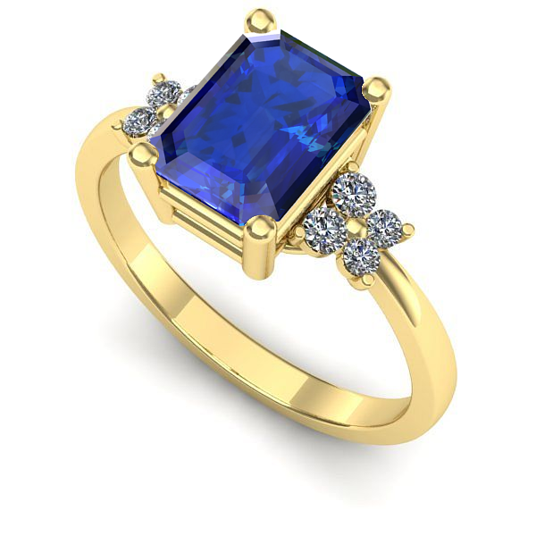 Inel logodna din aur galben cu safir