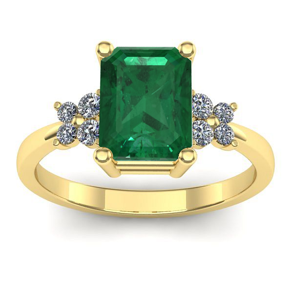 Inel cu smarald dreptunghiular