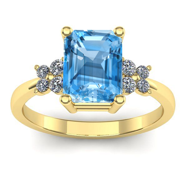 Inel cu topaz blue dreptunghiular