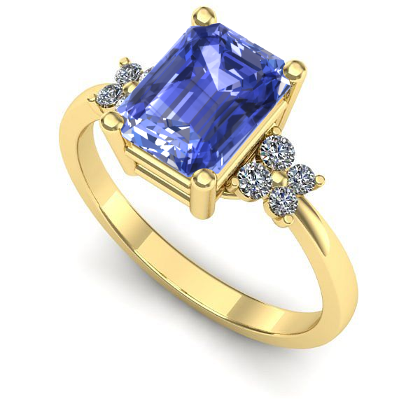 Inel logodna din aur galben cu tanzanit