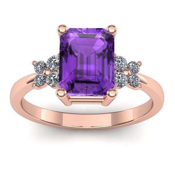 Inel de logodna cu ametist dreptunghiular