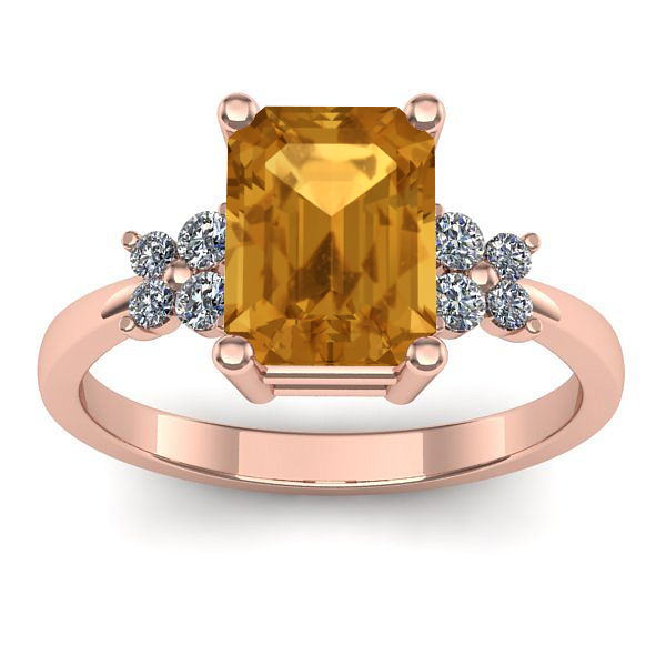 Inel de logodna cu citrin dreptunghiular