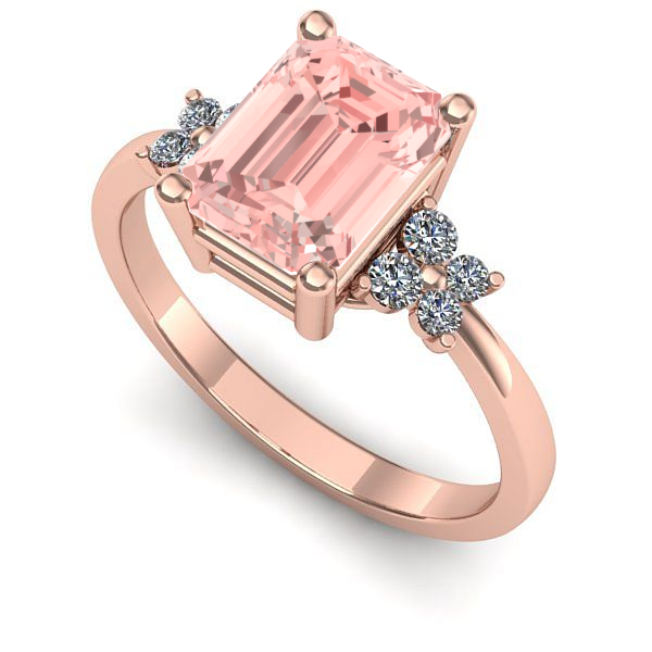 Inel de logodna din aur roz cu diamant de laborator roz