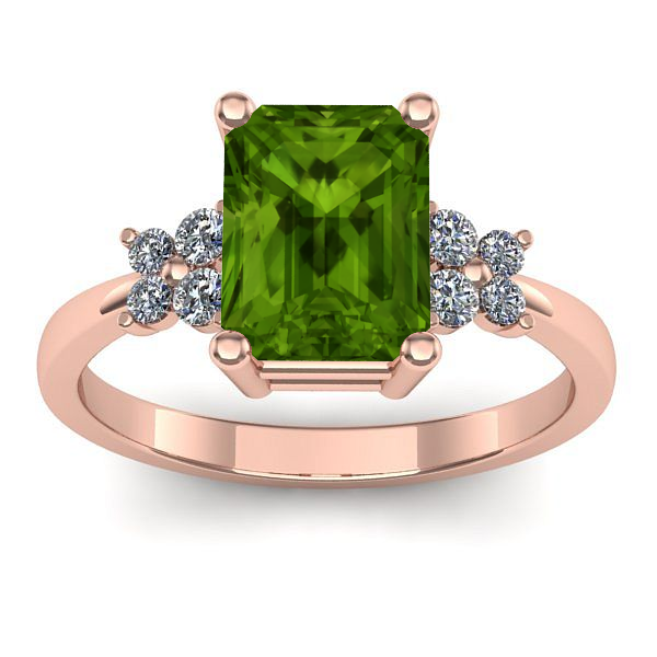 Inel logodna cu peridot dreptunghiular