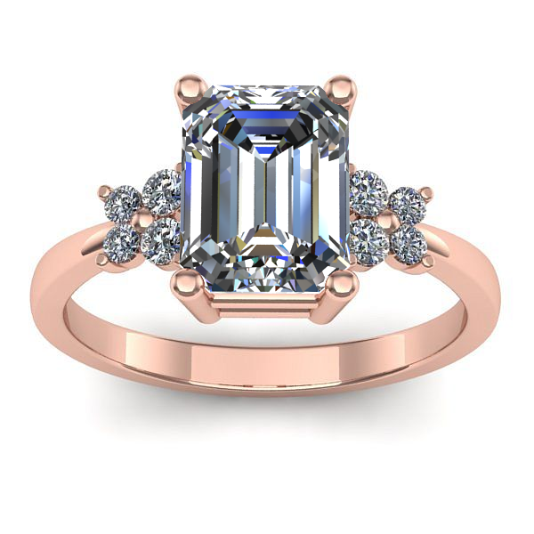 Inel logodna cu diamant de laborator dreptunghiular