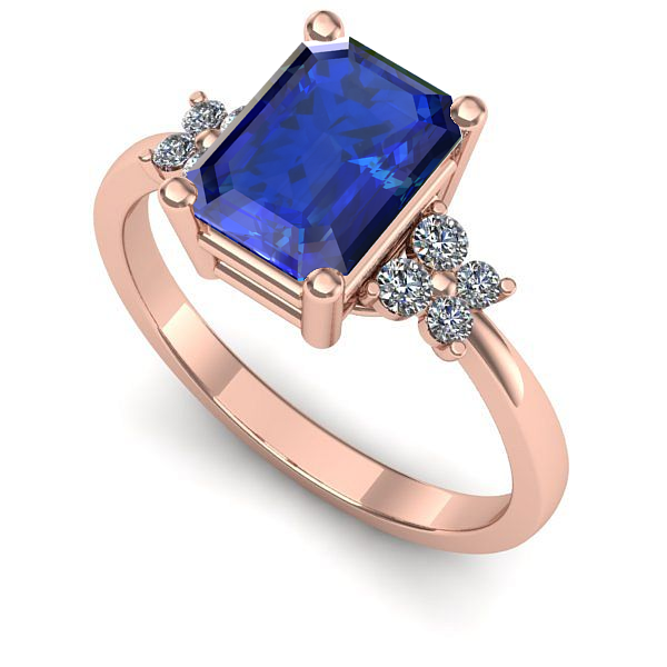 Inel din aur roz cu safir