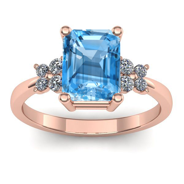 Inel cu topaz blue dreptunghiular