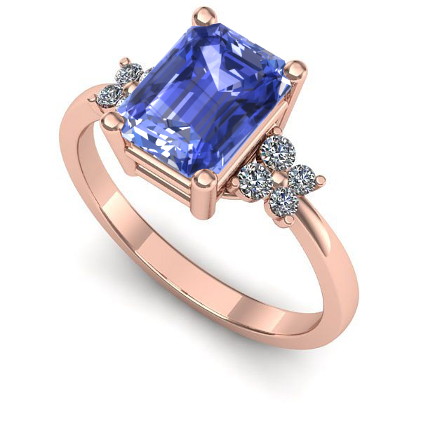 Inel de logodna din aur roz cu tanzanit