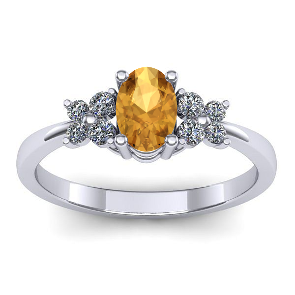 Inel de logodna cu citrin oval