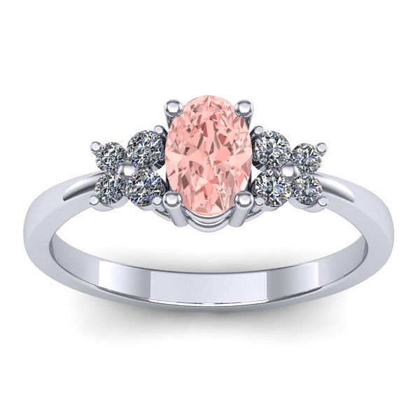 Inel logodna cu diamant de laborator roz oval