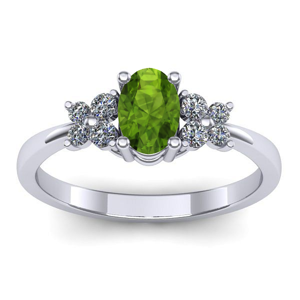 Inel cu peridot oval