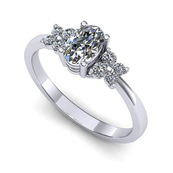 Inel din aur alb cu safir alb