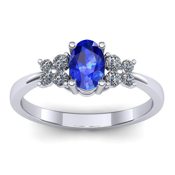 Inel de logodna cu safir oval