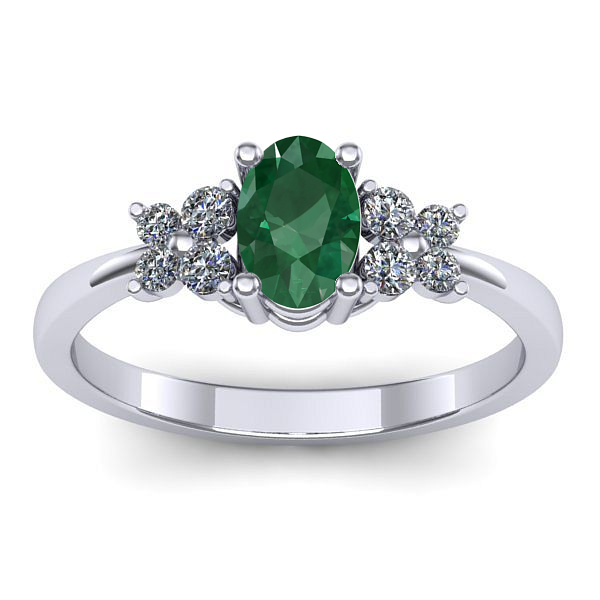 Inel cu smarald oval