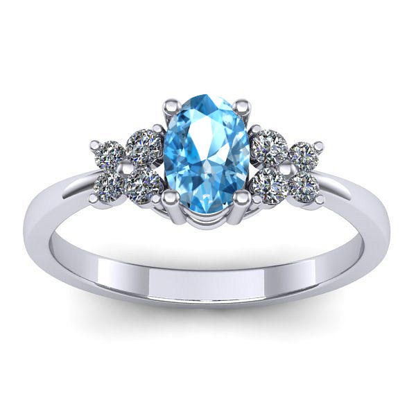 Inel de logodna cu topaz blue oval
