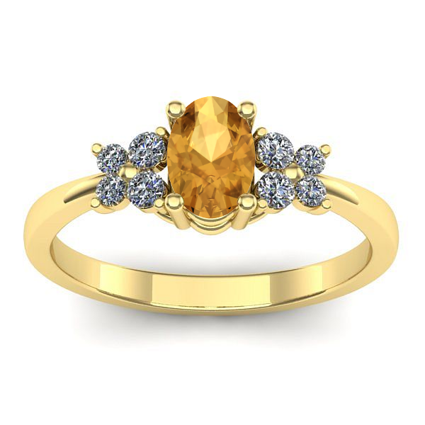 Inel logodna cu citrin oval