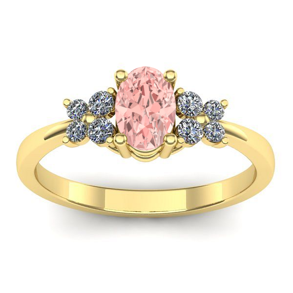 Inel de logodna cu diamant de laborator roz oval