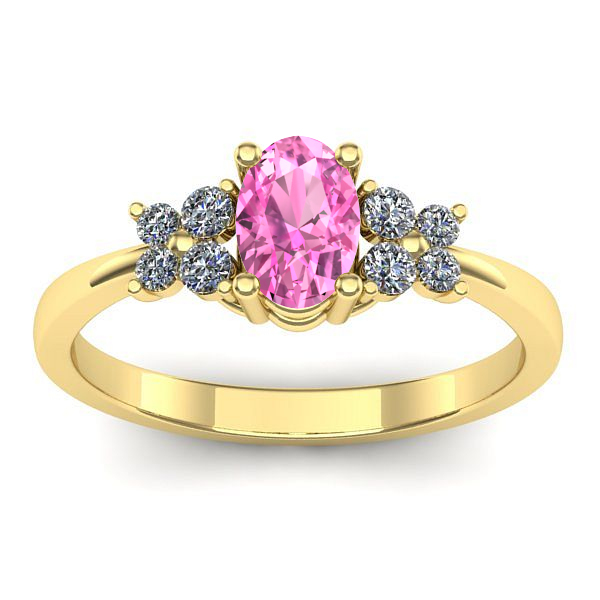 Inel cu safir roz oval
