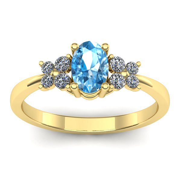 Inel cu topaz blue oval
