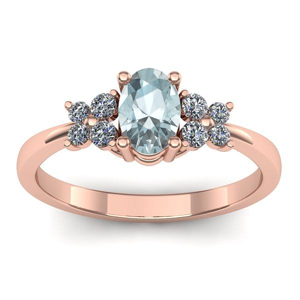 Inel cu aquamarin oval