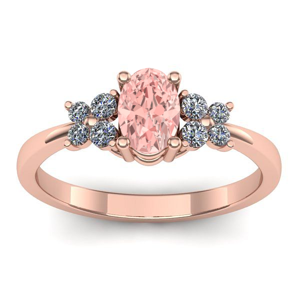 Inel de logodna cu diamant de laborator roz oval