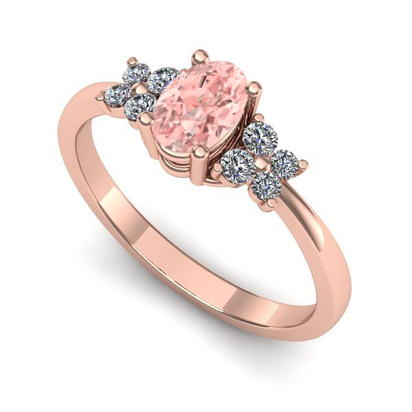 Inel logodna din aur roz cu diamant de laborator roz