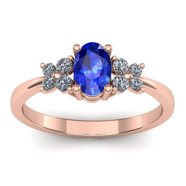 Inel de logodna cu safir oval