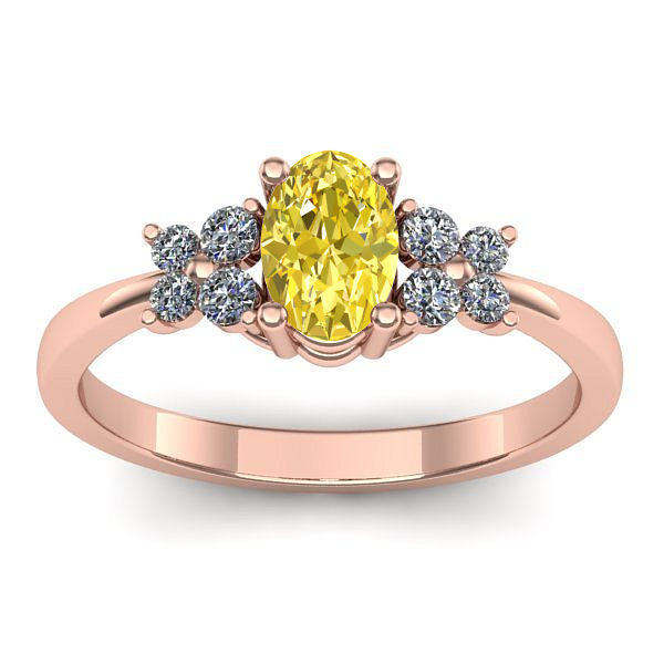 Inel cu safir galben oval
