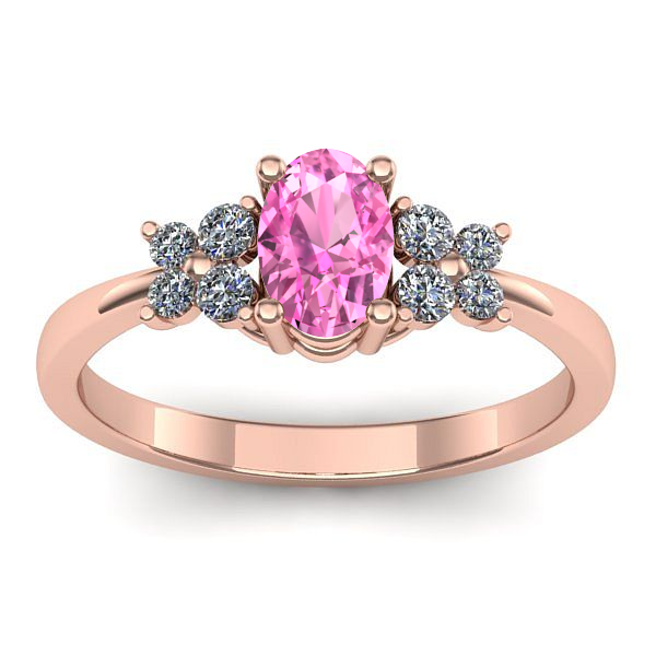 Inel cu safir roz oval