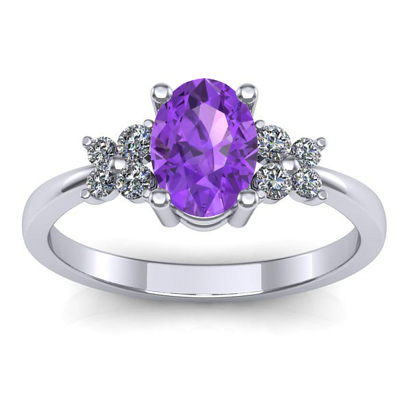 Inel de logodna cu ametist oval