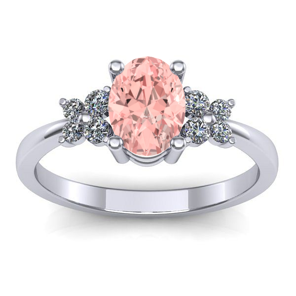 Inel logodna cu diamant de laborator roz oval